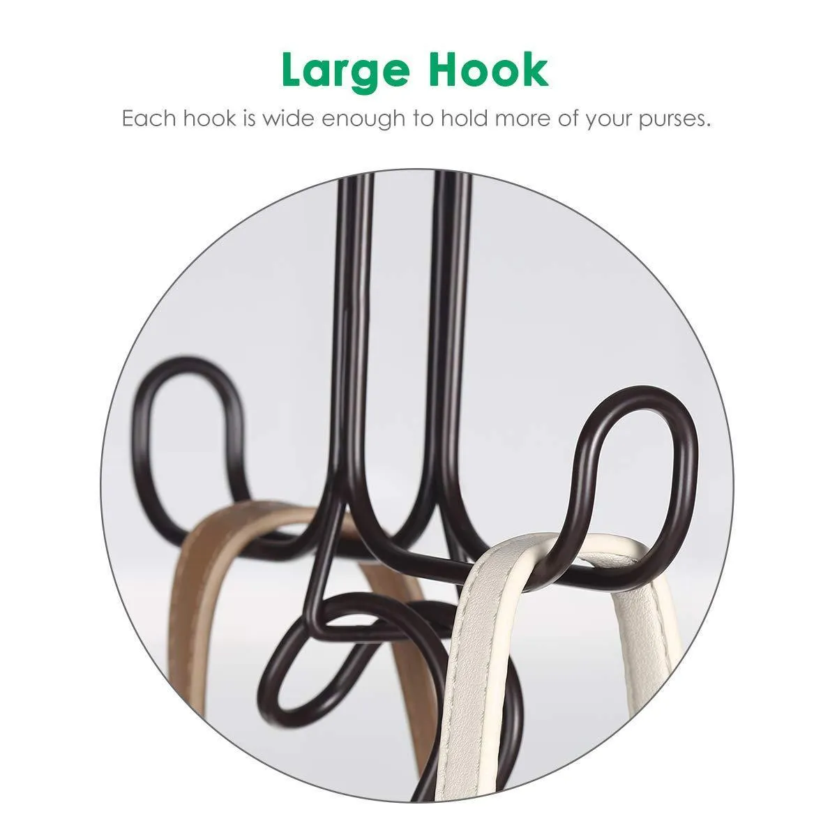 TomCare Metal Purse Organizer Stackable Purse Hanger Handbag Organizer Sturdy Bag Organizer Purse Holder Rack Hanging Closet Organizer for Purses, Handbags, Backpacks, Bags, Totes, 6 Pack, Bronze