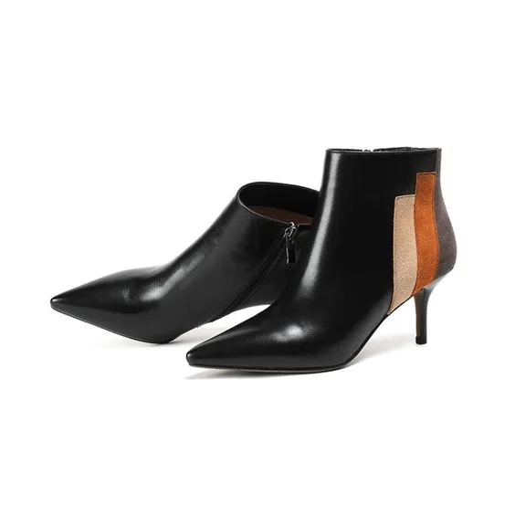 Trendy Design Color Block Side Zipper High Heel Pumps