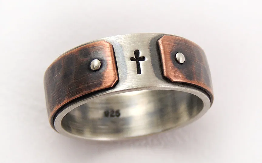 Unique cross ring for men