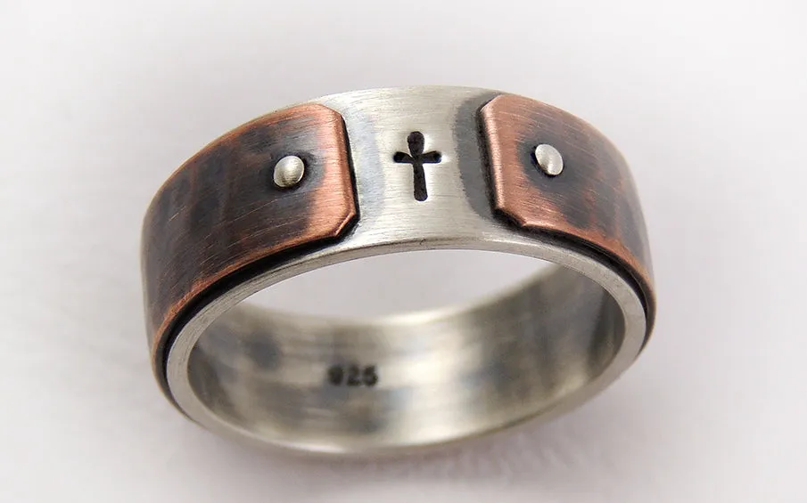 Unique cross ring for men
