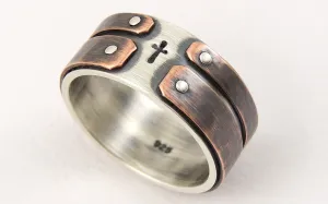 Unique mens cross ring