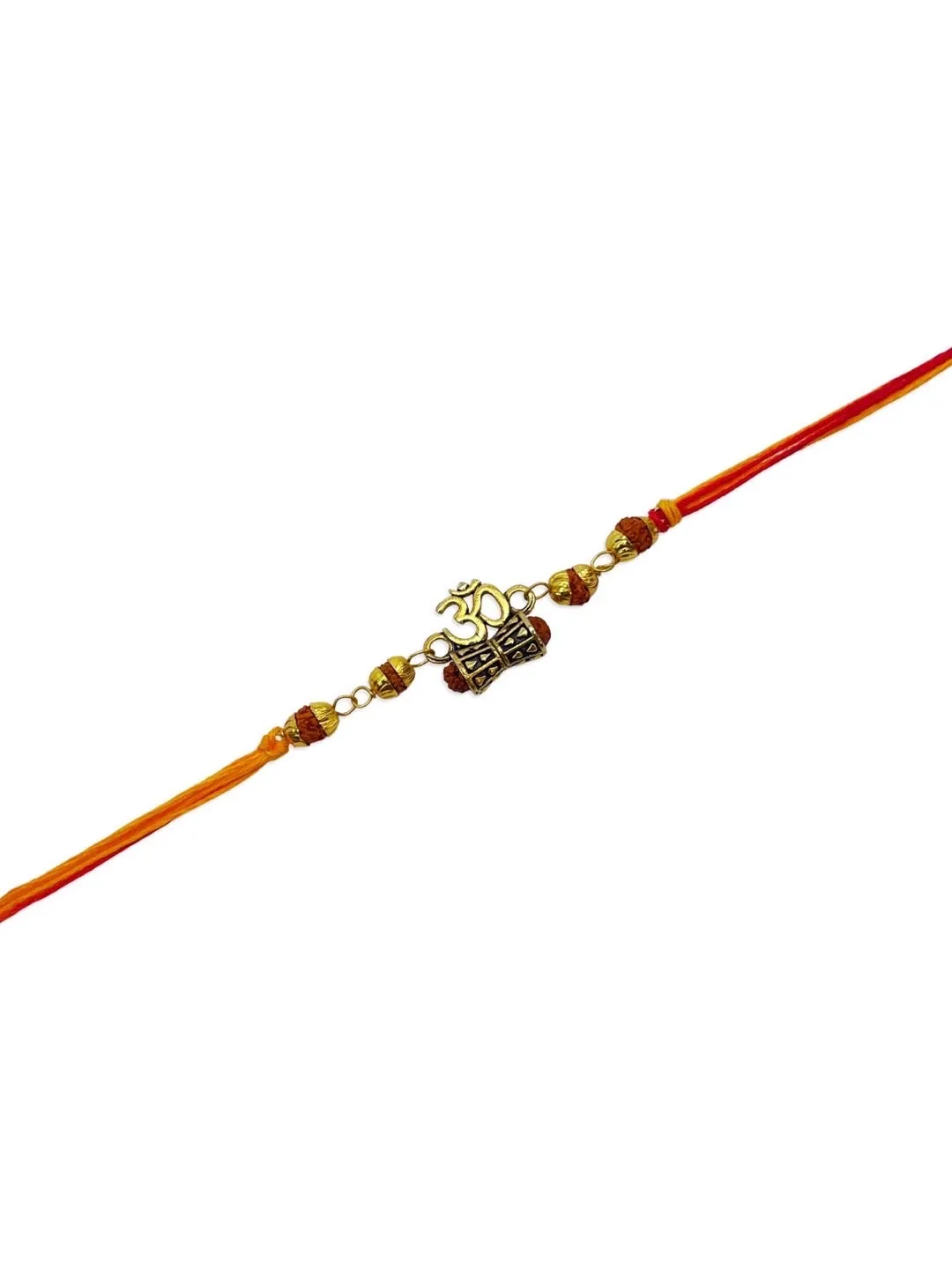 Unique Rudraksha Rakhi Om/Damru Mauli Thread Rakhi For Brother