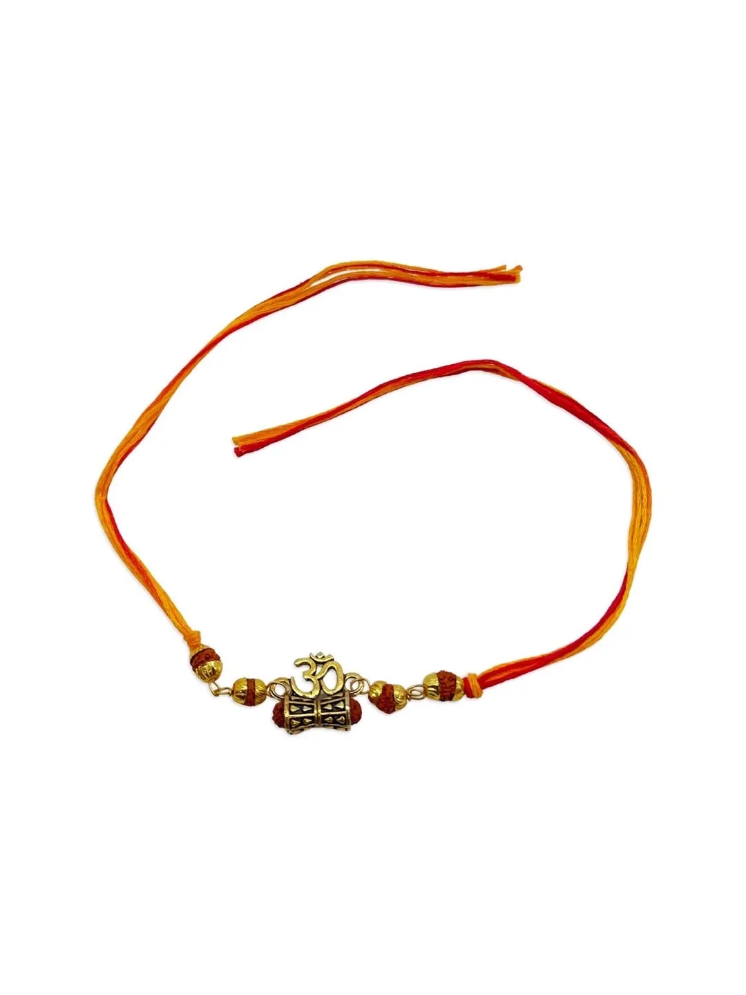Unique Rudraksha Rakhi Om/Damru Mauli Thread Rakhi For Brother