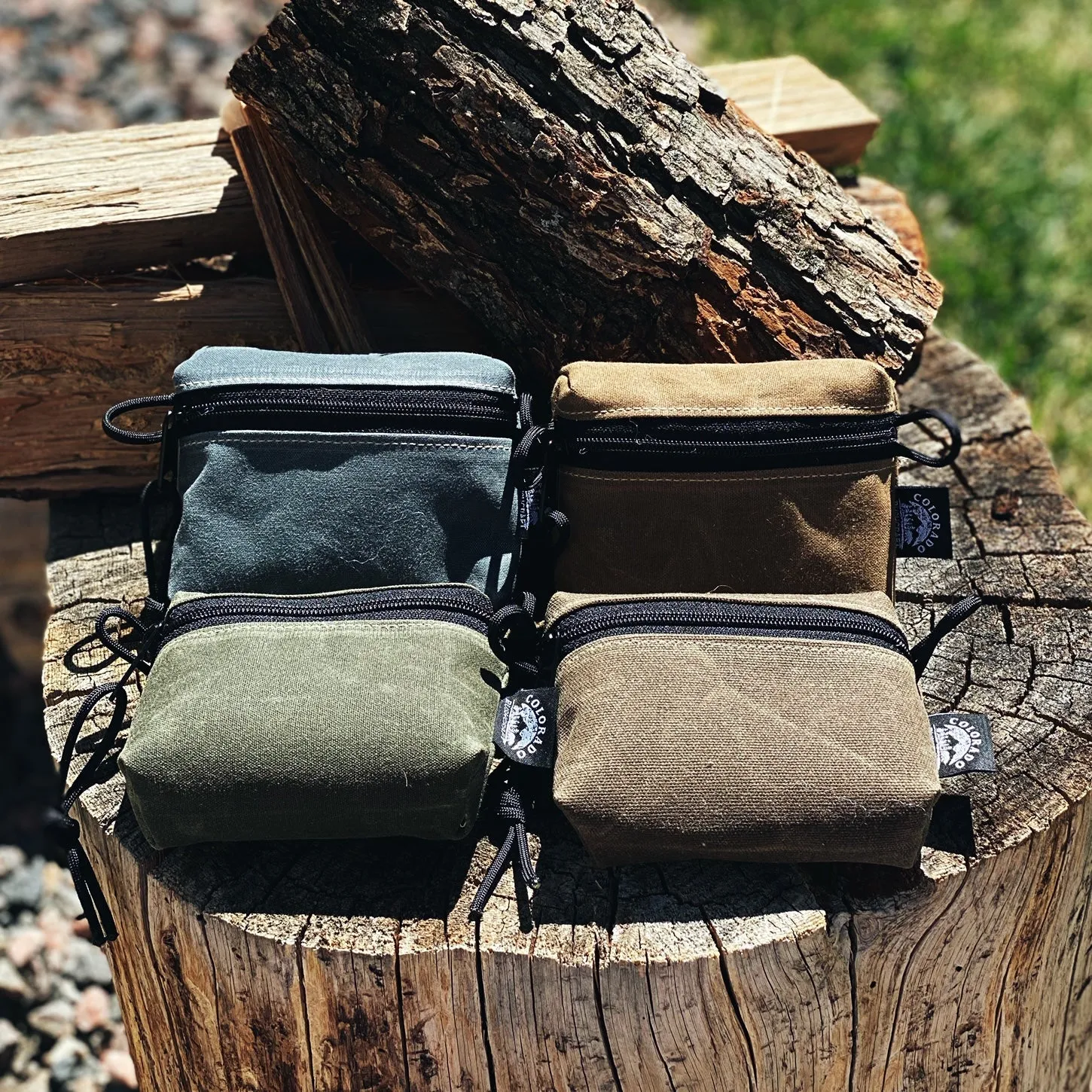 Waxed Canvas Traditional EDC Pocket Pouch Bushcraft Survival Camping Possibles Dopp Grooming (Various Colors)