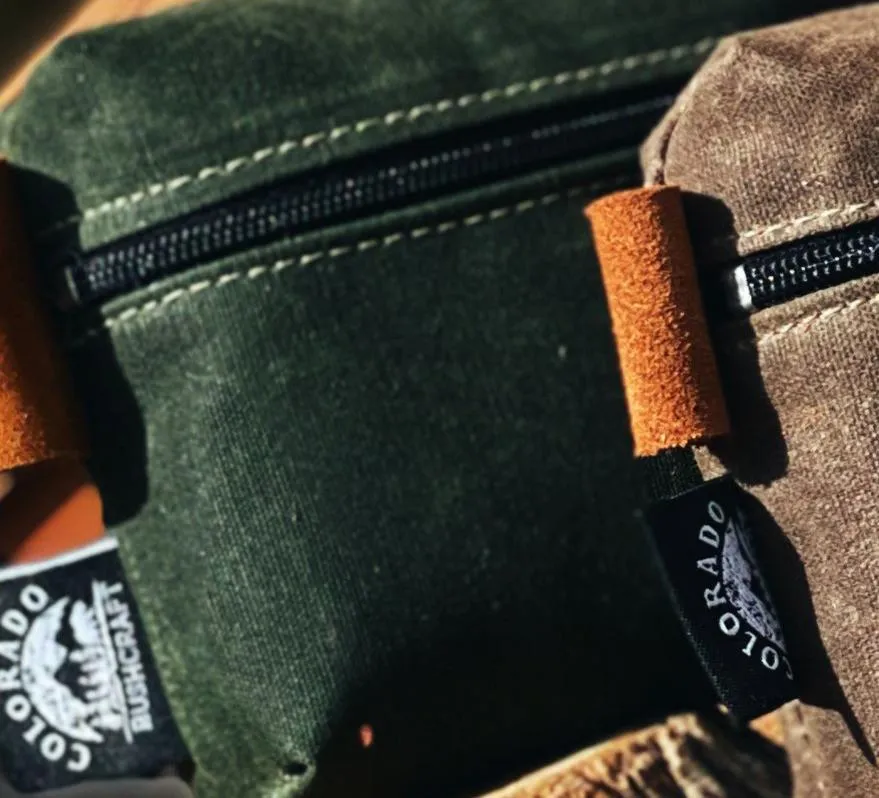 Waxed Canvas Traditional EDC Pocket Pouch Bushcraft Survival Camping Possibles Dopp Grooming (Various Colors)