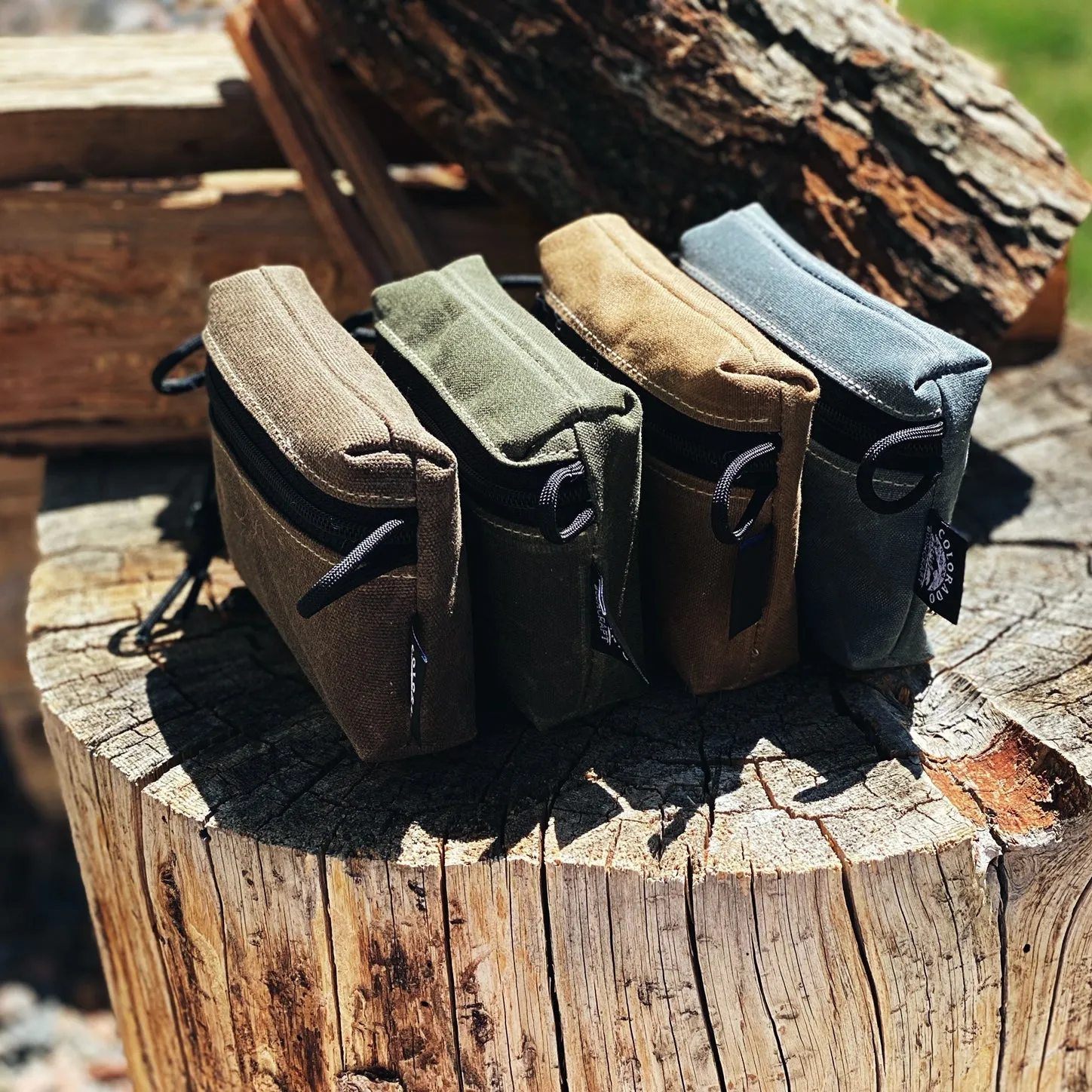 Waxed Canvas Traditional EDC Pocket Pouch Bushcraft Survival Camping Possibles Dopp Grooming (Various Colors)