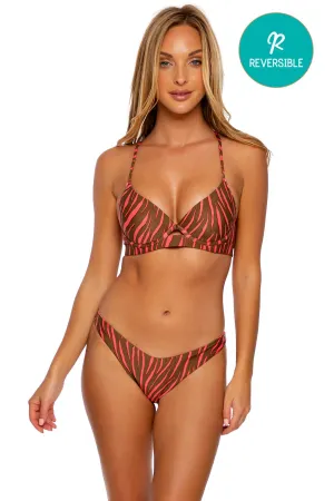 WILD LOVE - Underwire Top & High Leg Bottom • Coral