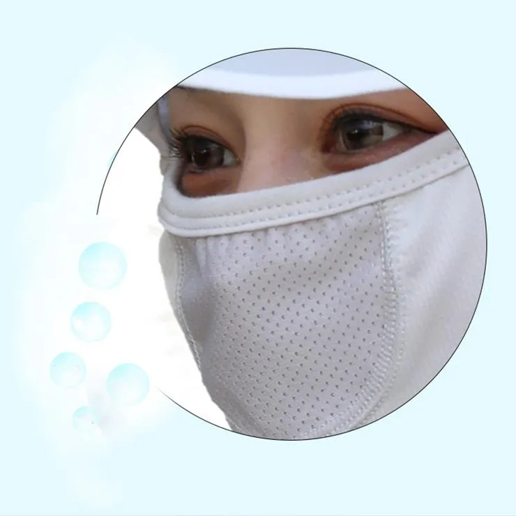 Women Wide Brim Breathable Icy Full Face Covering UV Protection Face Cover