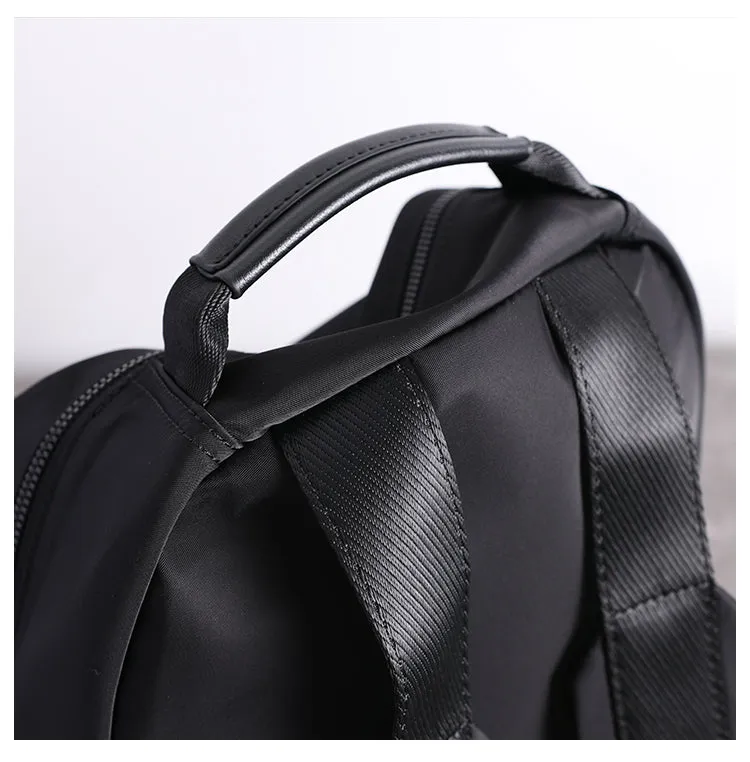 Womens Nylon Laptop Backpack Large Travel Backpack Bag Nylon Black School Rucksack for Ladies