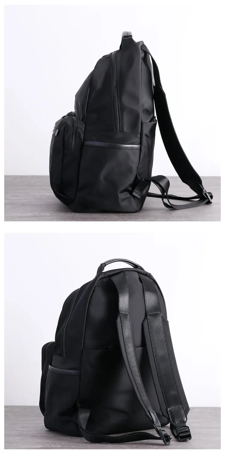 Womens Nylon Laptop Backpack Large Travel Backpack Bag Nylon Black School Rucksack for Ladies