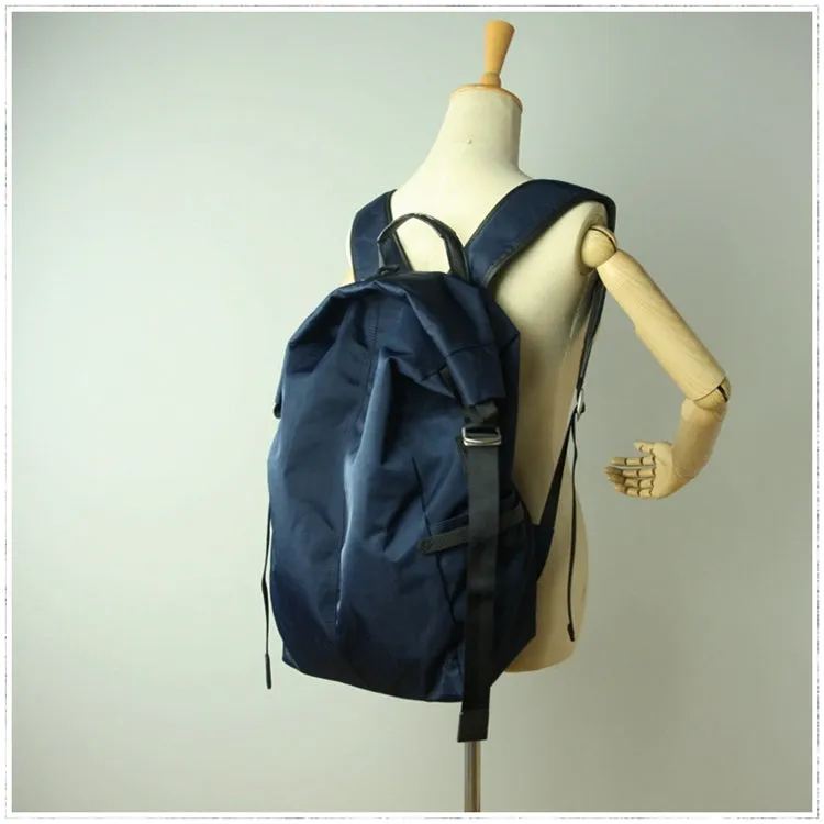 Womens Nylon Large Backpack Bag Khaki Nylon Travel Backpack School Rucksack for Ladies