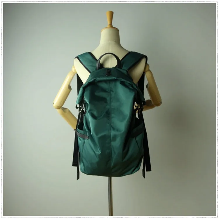 Womens Nylon Large Backpack Bag Khaki Nylon Travel Backpack School Rucksack for Ladies