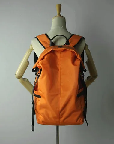 Womens Nylon Large Backpack Bag Khaki Nylon Travel Backpack School Rucksack for Ladies