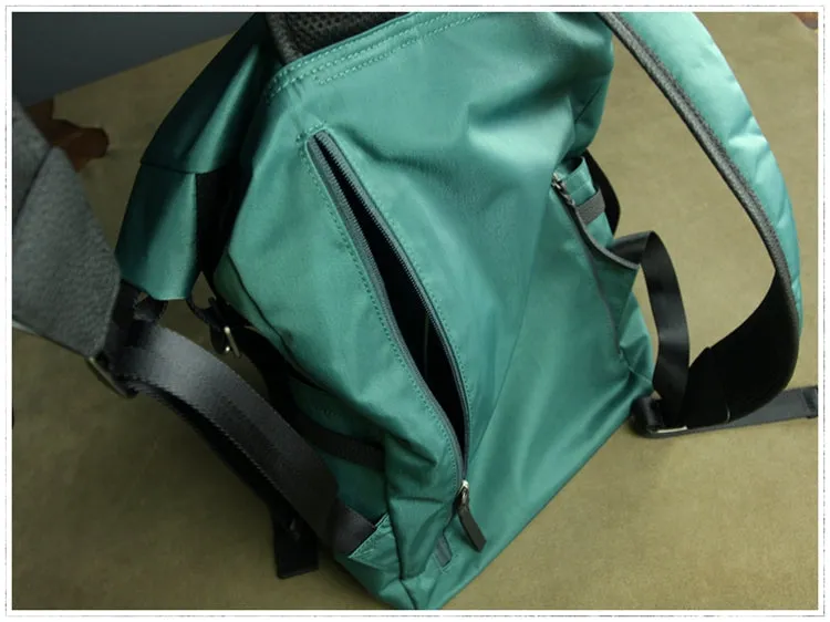 Womens Nylon Large Backpack Bag Khaki Nylon Travel Backpack School Rucksack for Ladies