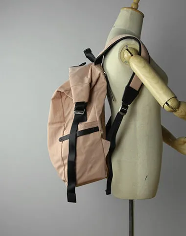 Womens Nylon Large Backpack Bag Khaki Nylon Travel Backpack School Rucksack for Ladies