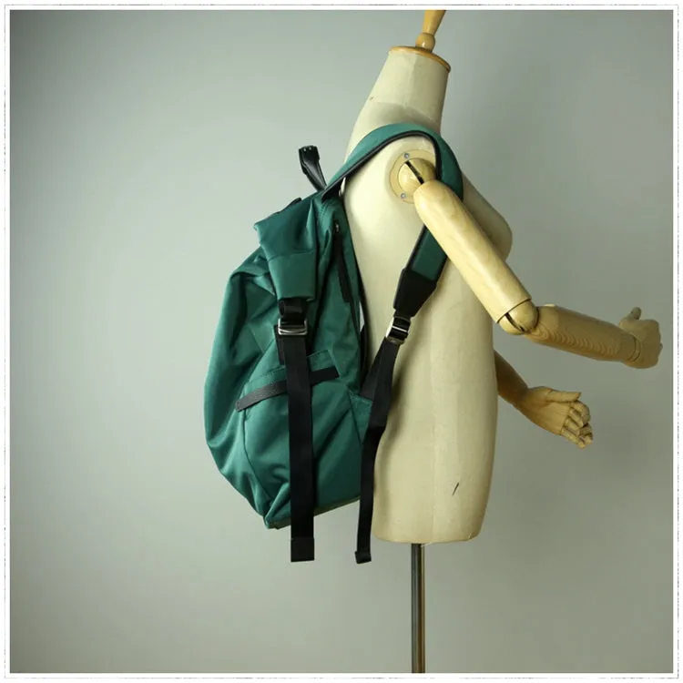 Womens Nylon Large Backpack Bag Khaki Nylon Travel Backpack School Rucksack for Ladies