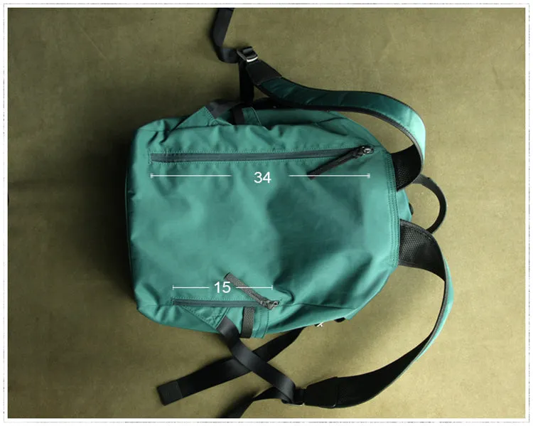 Womens Nylon Large Backpack Bag Khaki Nylon Travel Backpack School Rucksack for Ladies