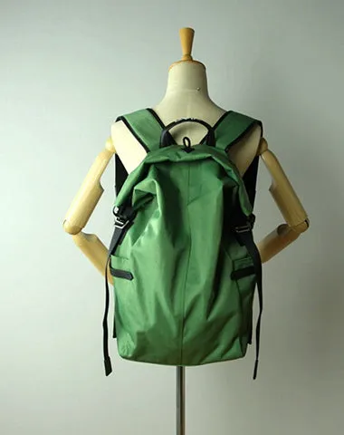 Womens Nylon Large Backpack Bag Khaki Nylon Travel Backpack School Rucksack for Ladies