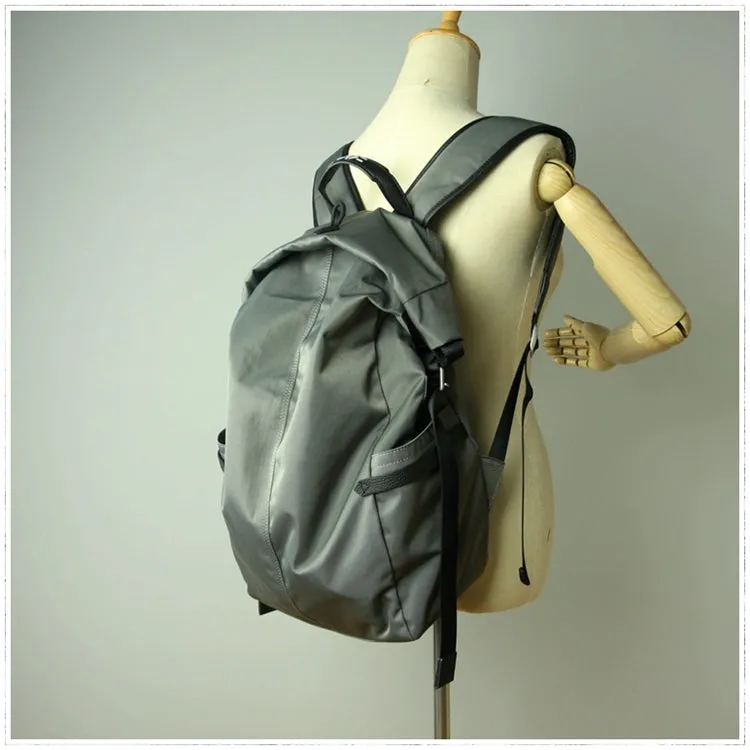 Womens Nylon Large Backpack Bag Khaki Nylon Travel Backpack School Rucksack for Ladies