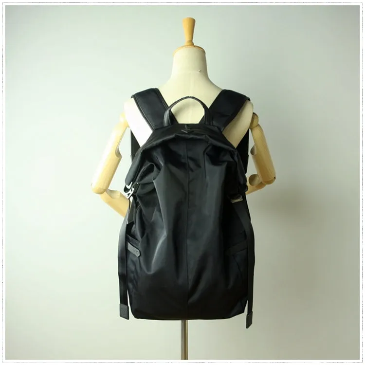 Womens Nylon Large Backpack Bag Khaki Nylon Travel Backpack School Rucksack for Ladies