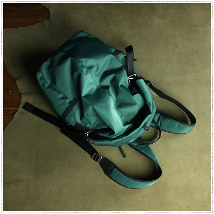 Womens Nylon Large Backpack Bag Khaki Nylon Travel Backpack School Rucksack for Ladies