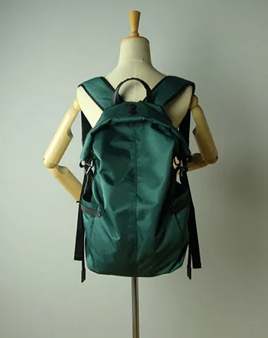 Womens Nylon Large Backpack Bag Khaki Nylon Travel Backpack School Rucksack for Ladies