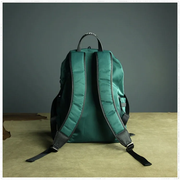 Womens Nylon Large Backpack Bag Khaki Nylon Travel Backpack School Rucksack for Ladies
