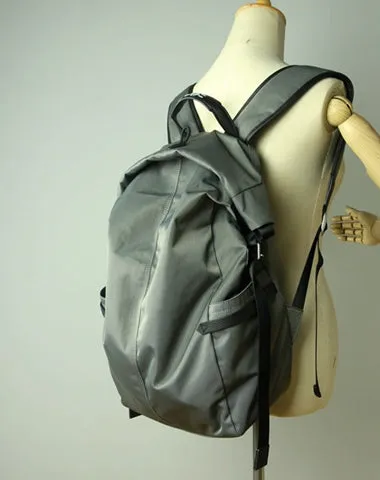 Womens Nylon Large Backpack Bag Khaki Nylon Travel Backpack School Rucksack for Ladies