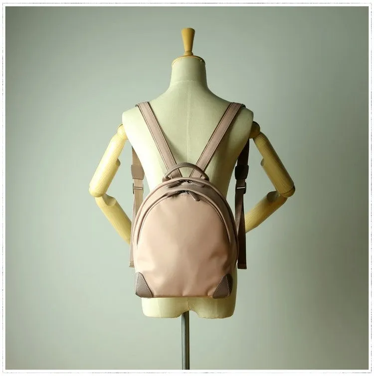 Womens Nylon Small Backpack Bag Coffee Best Mini Backpack Purse Nylon Rucksack for Ladies