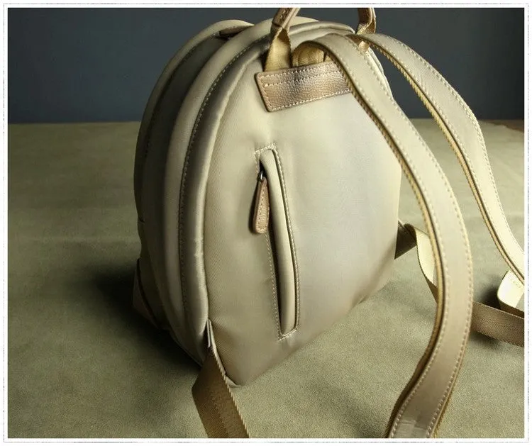 Womens Nylon Small Backpack Bag Coffee Best Mini Backpack Purse Nylon Rucksack for Ladies