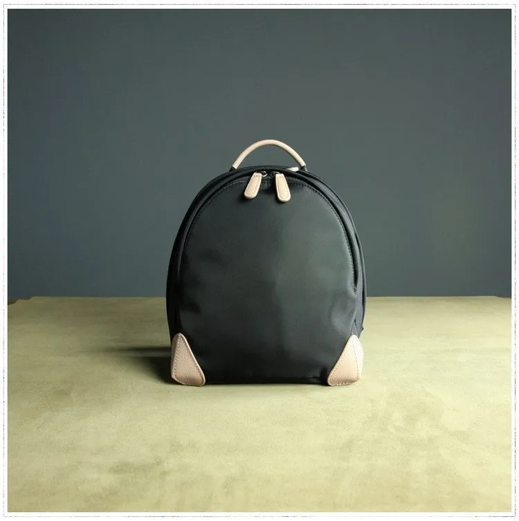 Womens Nylon Small Backpack Bag Coffee Best Mini Backpack Purse Nylon Rucksack for Ladies