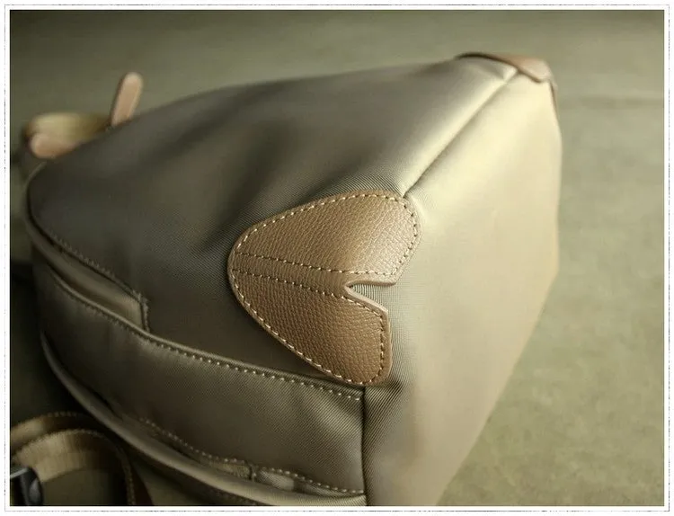 Womens Nylon Small Backpack Bag Coffee Best Mini Backpack Purse Nylon Rucksack for Ladies