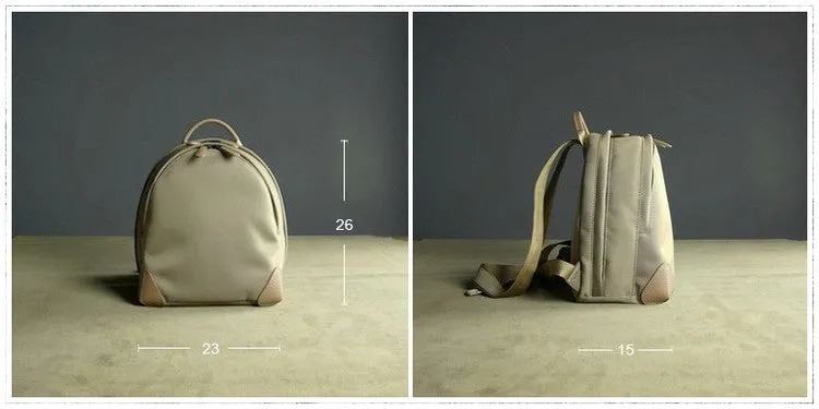 Womens Nylon Small Backpack Bag Coffee Best Mini Backpack Purse Nylon Rucksack for Ladies