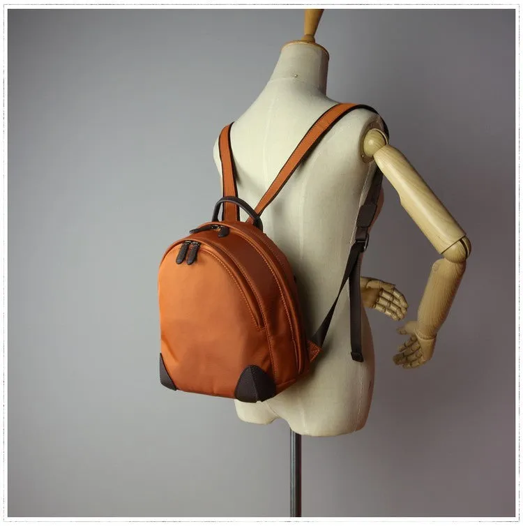 Womens Nylon Small Backpack Bag Coffee Best Mini Backpack Purse Nylon Rucksack for Ladies