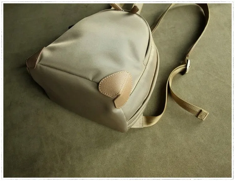 Womens Nylon Small Backpack Bag Coffee Best Mini Backpack Purse Nylon Rucksack for Ladies