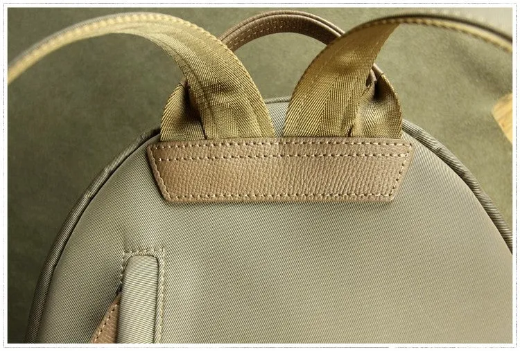 Womens Nylon Small Backpack Bag Coffee Best Mini Backpack Purse Nylon Rucksack for Ladies