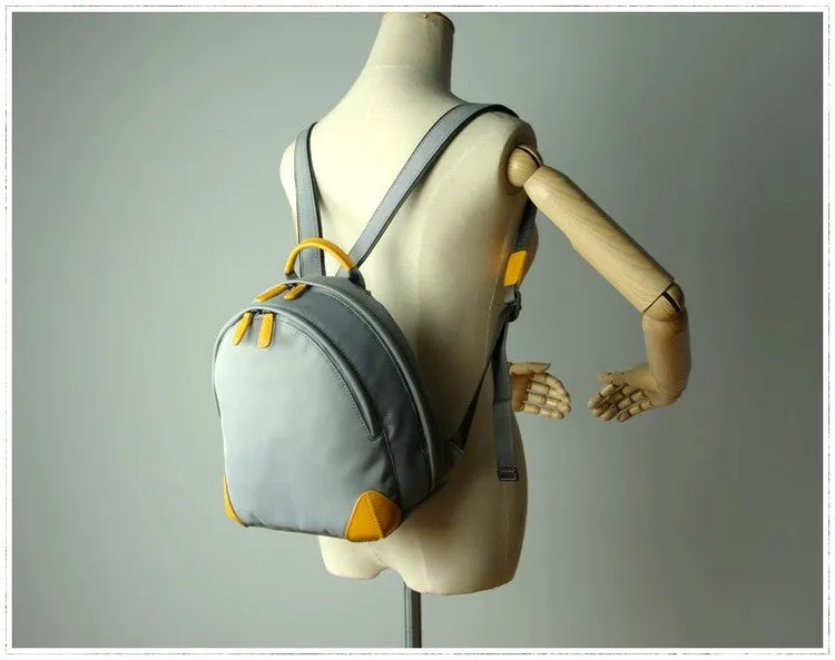 Womens Nylon Small Backpack Bag Coffee Best Mini Backpack Purse Nylon Rucksack for Ladies