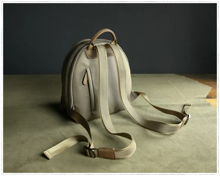Womens Nylon Small Backpack Bag Coffee Best Mini Backpack Purse Nylon Rucksack for Ladies