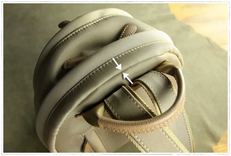 Womens Nylon Small Backpack Bag Coffee Best Mini Backpack Purse Nylon Rucksack for Ladies