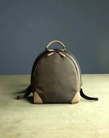 Womens Nylon Small Backpack Bag Coffee Best Mini Backpack Purse Nylon Rucksack for Ladies