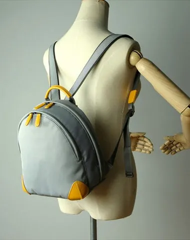 Womens Nylon Small Backpack Bag Coffee Best Mini Backpack Purse Nylon Rucksack for Ladies