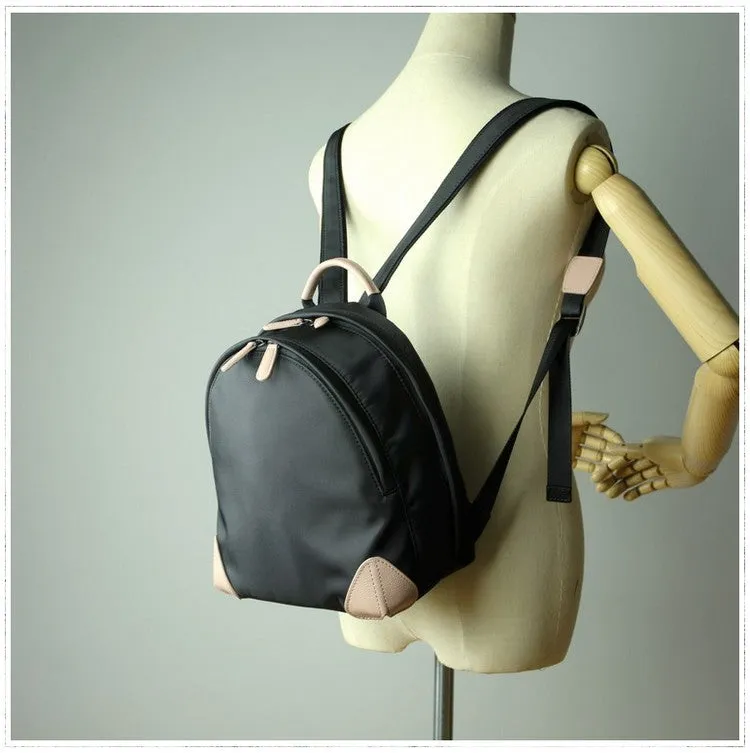 Womens Nylon Small Backpack Bag Coffee Best Mini Backpack Purse Nylon Rucksack for Ladies