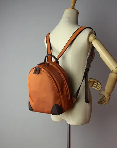 Womens Nylon Small Backpack Bag Coffee Best Mini Backpack Purse Nylon Rucksack for Ladies