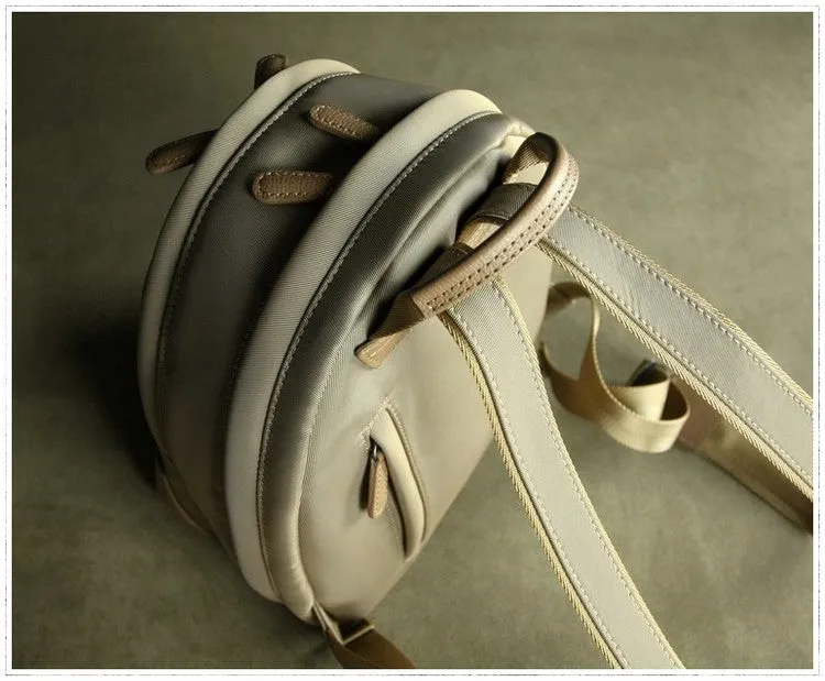 Womens Nylon Small Backpack Bag Coffee Best Mini Backpack Purse Nylon Rucksack for Ladies