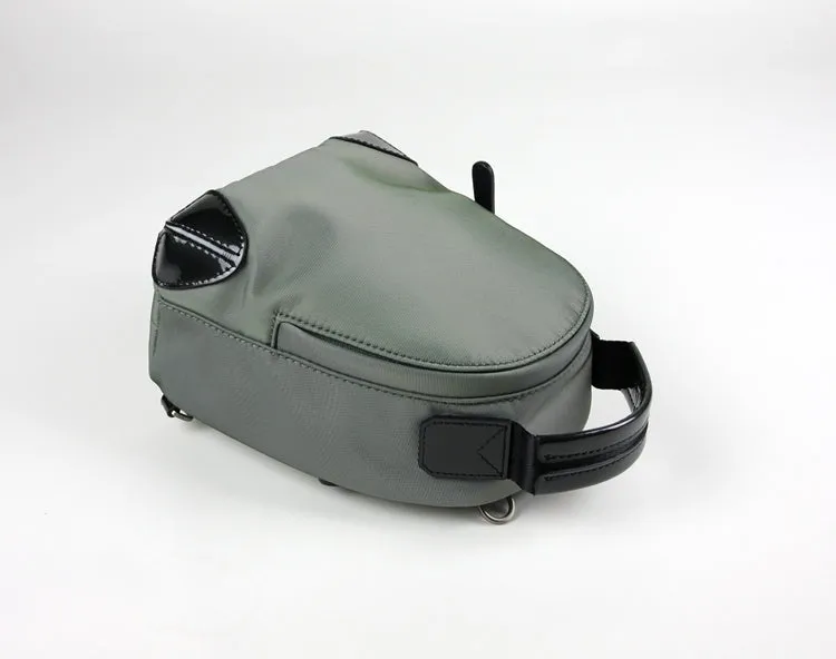 Womens Nylon Small Backpack Bag Light Gray Convertible Crossbody Bag Nylon Backpack Shoulder Bag for Ladies