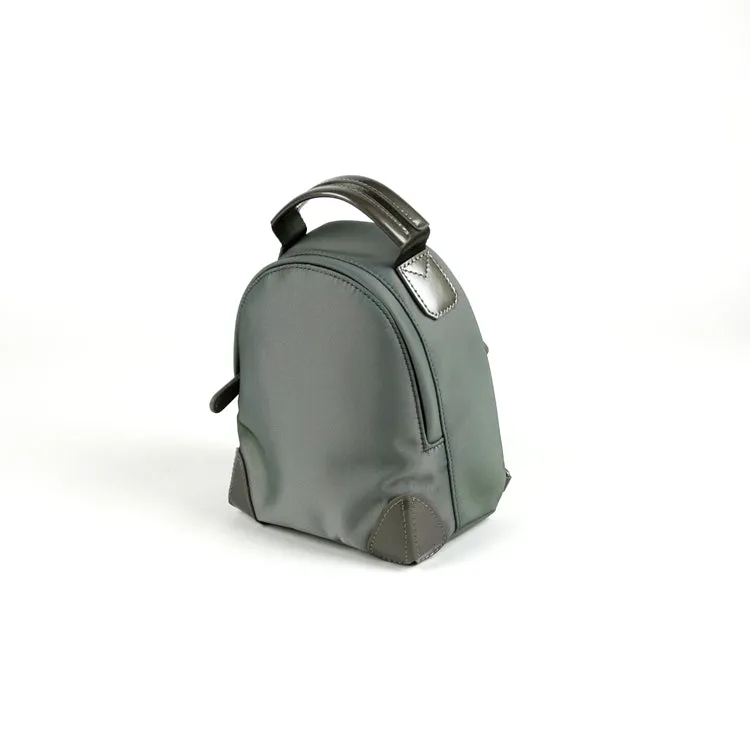 Womens Nylon Small Backpack Bag Light Gray Convertible Crossbody Bag Nylon Backpack Shoulder Bag for Ladies