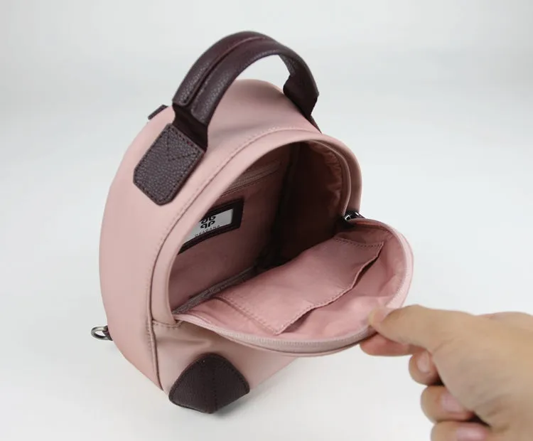 Womens Nylon Small Backpack Bag Light Gray Convertible Crossbody Bag Nylon Backpack Shoulder Bag for Ladies