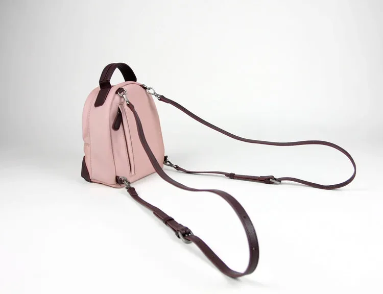 Womens Nylon Small Backpack Bag Light Gray Convertible Crossbody Bag Nylon Backpack Shoulder Bag for Ladies