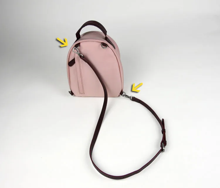 Womens Nylon Small Backpack Bag Light Gray Convertible Crossbody Bag Nylon Backpack Shoulder Bag for Ladies