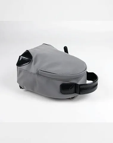 Womens Nylon Small Backpack Bag Light Gray Convertible Crossbody Bag Nylon Backpack Shoulder Bag for Ladies